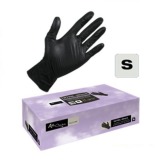 Manusi Unica Folosinta Nitril Coafor Marimea S - Airclean Black Gloves Nitril Powder Free S